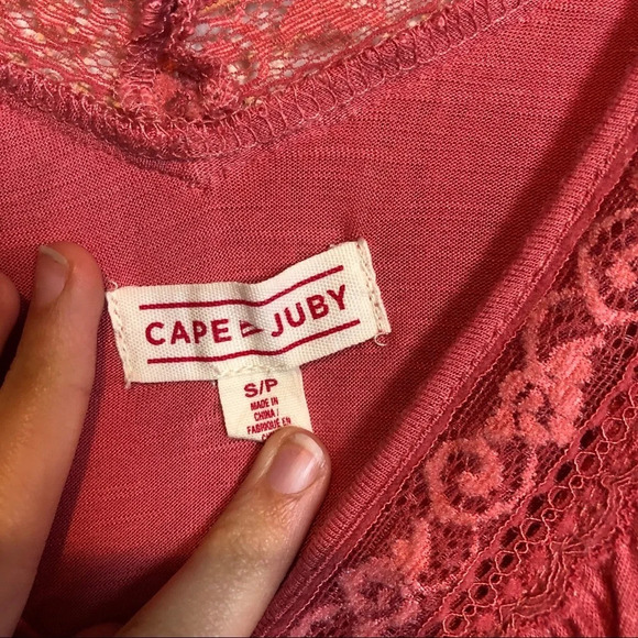 Cape Juby coral Lace Blouse Women’s S - Picture 2 of 3